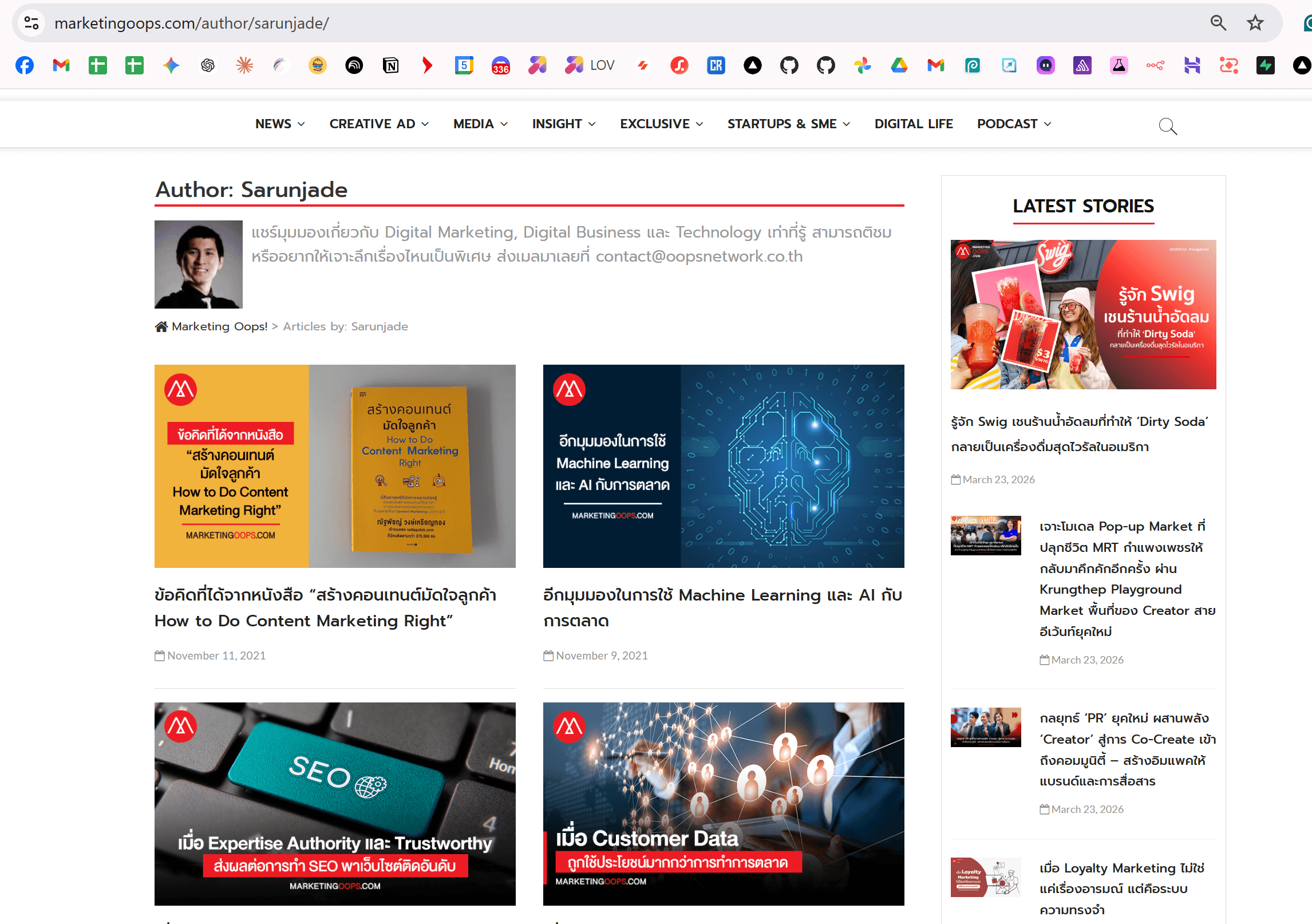 Sarunjade — Marketing Oops Author Page